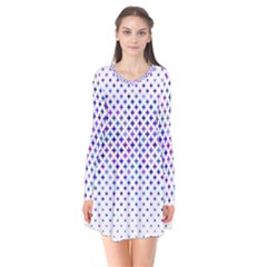 Star Curved Background Geometric Long Sleeve V-neck Flare Dress by Mariart