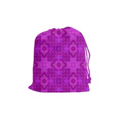 Magenta Mosaic Pattern Triangle Drawstring Pouch (medium) by Pakrebo