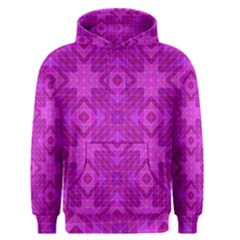 Magenta Mosaic Pattern Triangle Men s Pullover Hoodie by Pakrebo