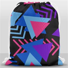 Memphis Pattern Geometric Abstract Drawstring Bag (large) by Pakrebo