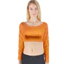 Orange Mosaic Structure Background Long Sleeve Crop Top View1
