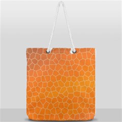 Orange Mosaic Structure Background Full Print Rope Handle Tote (large) by Pakrebo