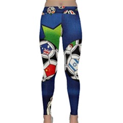 Textile Football Soccer Fabric Classic Yoga Leggings by Pakrebo
