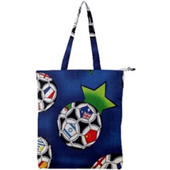 Textile Football Soccer Fabric Double Zip Up Tote Bag by Pakrebo