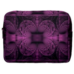 Fractal Magenta Pattern Geometry Make Up Pouch (large) by Pakrebo