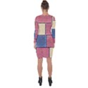 Model Mosaic Wallpaper Texture Asymmetric Cut-Out Shift Dress View2