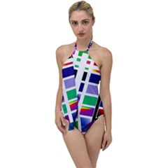 Color Graffiti Pattern Geometric Go With The Flow One Piece Swimsuit by Pakrebo
