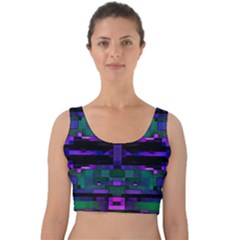 Abstract Pattern Desktop Wallpaper Velvet Crop Top by Pakrebo
