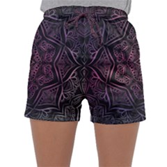 Mandala Neon Symmetric Symmetry Sleepwear Shorts by Pakrebo