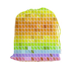 Pattern Geometric Square Art Drawstring Pouch (xxl) by Pakrebo