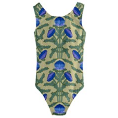 Pattern Thistle Structure Texture Kids  Cut-out Back One Piece Swimsuit by Pakrebo