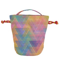 Triangle Pattern Mosaic Shape Drawstring Bucket Bag by Pakrebo