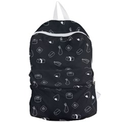 Sushi Pattern - Greyscale Foldable Lightweight Backpack by WensdaiAmbrose
