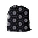 Geometric Pattern - Black Drawstring Pouch (XL) View2