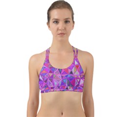Pink Triangle Background Abstract Back Web Sports Bra by Mariart