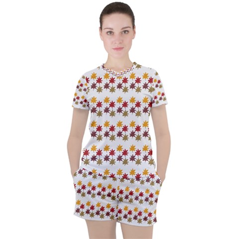 Autumn Leaves Women s Tee And Shorts Set by Mariart