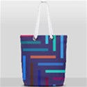 Line Background Abstract Full Print Rope Handle Tote (Small) View1