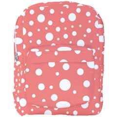Polka Dot On Living Coral Full Print Backpack by LoolyElzayat