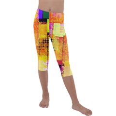 Too Square, Don t Care  Kids  Lightweight Velour Capri Leggings  by WensdaiAmbrose