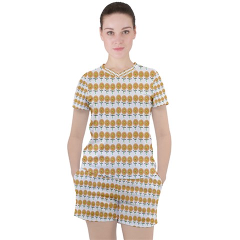 Sunflower Wrap Women s Tee And Shorts Set by Mariart
