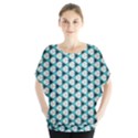 Digital Art Triangle Batwing Chiffon Blouse View1