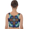 Mosaic Kaleidoscope Form Pattern Velvet Crop Top View2