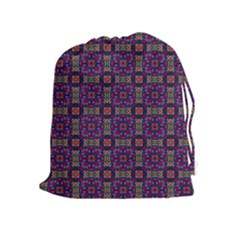 Tile Pattern Background Image Purple Drawstring Pouch (xl) by Pakrebo
