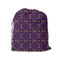 Tile Pattern Background Image Purple Drawstring Pouch (XL) View2