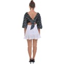 Background Image Pattern Tie Back Butterfly Sleeve Chiffon Top View2