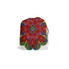 Mandala Fractal Graphic Design Drawstring Pouch (small) by Pakrebo