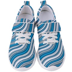 Blue Wave Surges On Women s Velcro Strap Shoes by WensdaiAmbrose