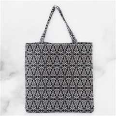 Black And White Filigree Grocery Tote Bag by retrotoomoderndesigns