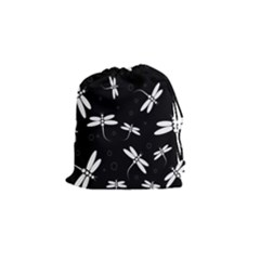 Dragonflies Pattern Drawstring Pouch (small) by Valentinaart