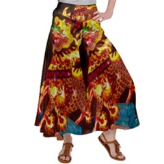 Dragon Lights Satin Palazzo Pants by Riverwoman