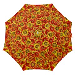 Brilliant Orange And Yellow Daisies Straight Umbrellas by retrotoomoderndesigns