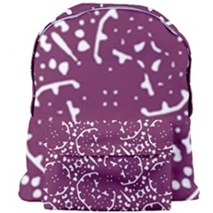 Magenta And White Abstract Print Pattern Giant Full Print Backpack by dflcprintsclothing