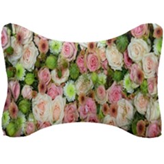 Pastel Pink Roses Seat Head Rest Cushion by retrotoomoderndesigns