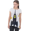 Spacecraft Star Emoticon Travel Cap Sleeve High Low Top View1