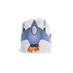 Spaceship Rocket Space Game Cosmos Drawstring Pouch (small) by Wegoenart