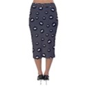 Totoro - Soot Sprites Pattern Velvet Midi Pencil Skirt View2