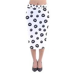 Totoro - Soot Sprites Pattern Velvet Midi Pencil Skirt by Valentinaart
