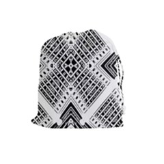 Pattern Tile Repeating Geometric Drawstring Pouch (large) by Pakrebo