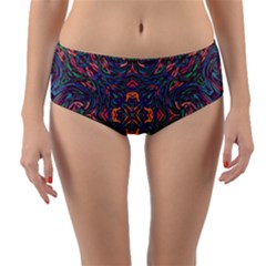 Tile Repeating Colors Texture Reversible Mid-waist Bikini Bottoms by Pakrebo