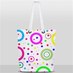 Round Abstract Design Full Print Rope Handle Tote (small) by Pakrebo