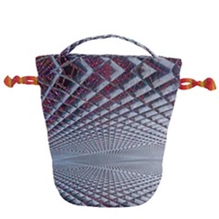 Metal Sci Fi Fantasy Background Drawstring Bucket Bag by Pakrebo