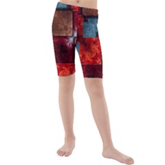Abstract Depth Structure 3d Kids  Mid Length Swim Shorts by Pakrebo