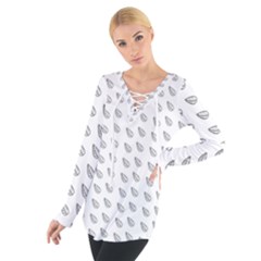 Leaves Plot Background Tie Up Tee by Mariart