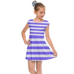 Lilac Purple Stripes Kids  Cap Sleeve Dress by snowwhitegirl