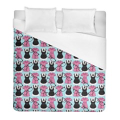 Waitress Uniform Dresses Nerdy Glasses Pattern Blue Duvet Cover (full/ Double Size) by snowwhitegirl