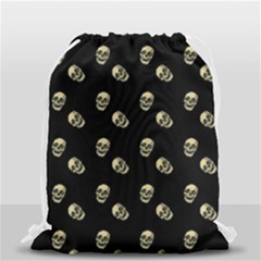 Skull Black Pattern Drawstring Bag (small) by snowwhitegirl